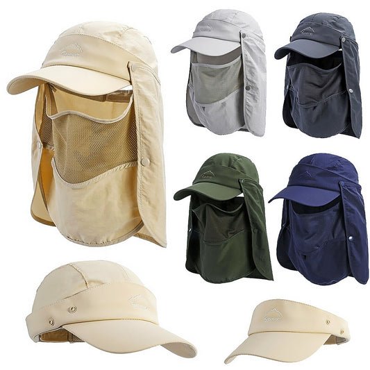 Chapeau de protection solaire coupe-vent et bloquant les UV (visage de couverture)